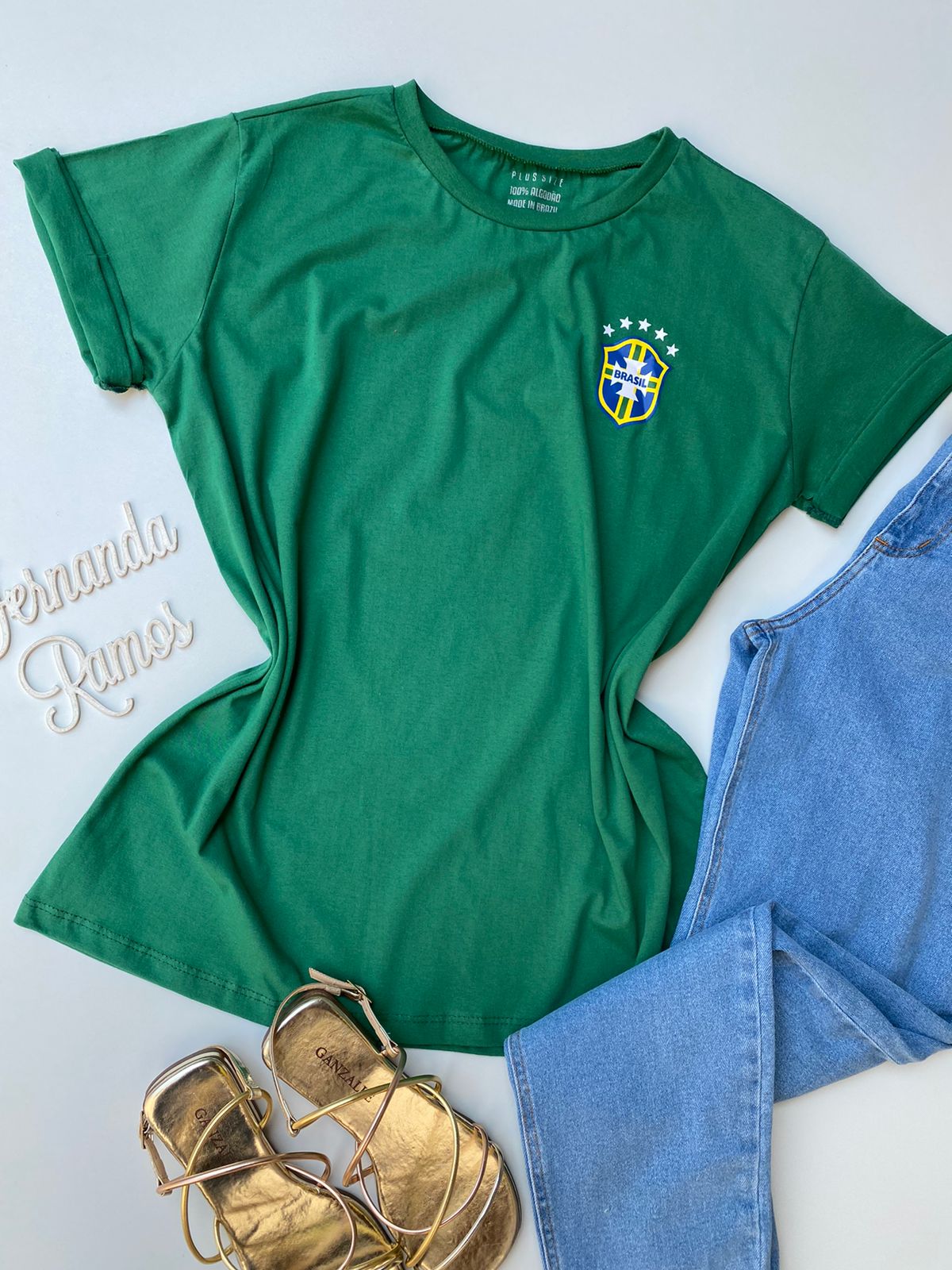 T-shirt Plus Size Brasil Verde