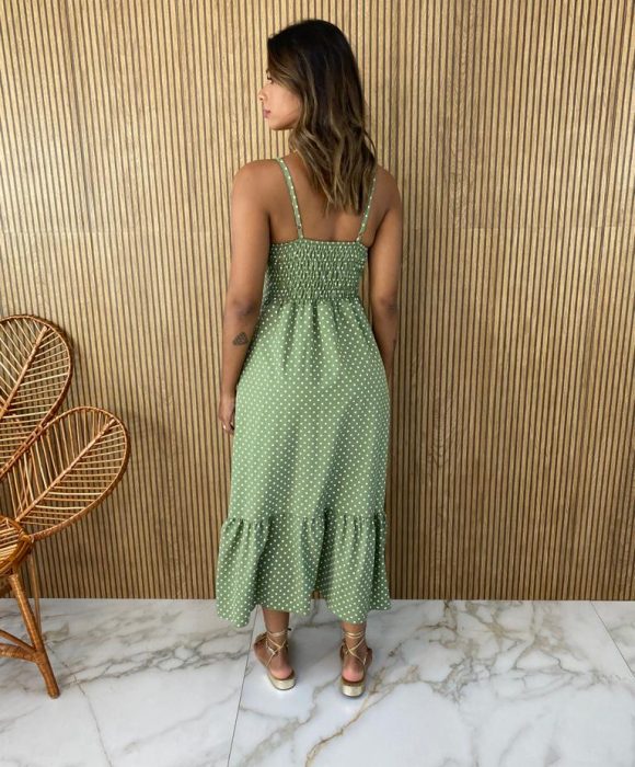 fernandaramosstore com br vestido midi com bojo e botoes alca regulavel poa verde 4