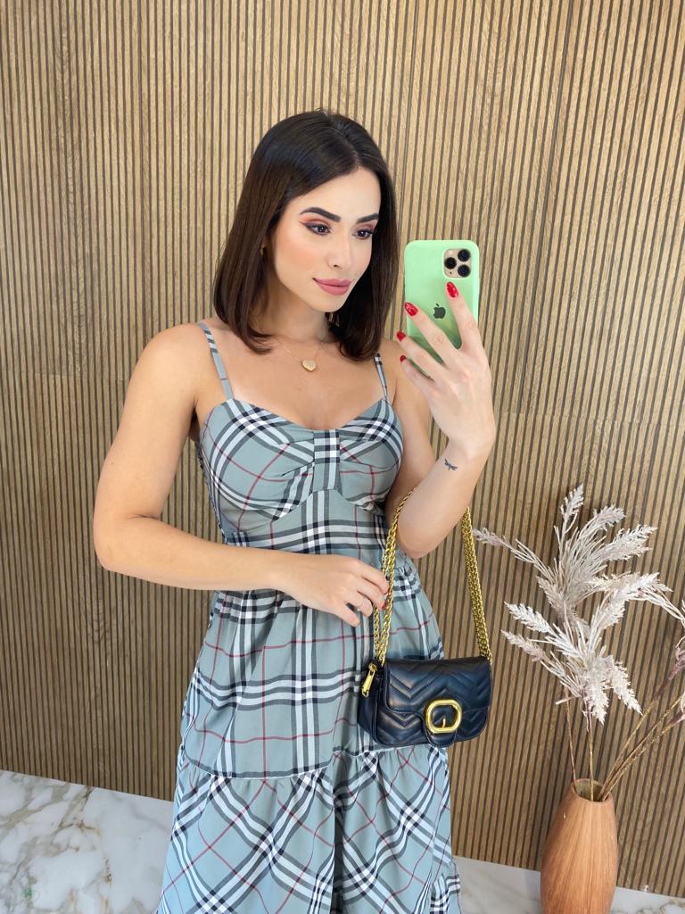 Vestido Midi com Bojo Alça Regulável