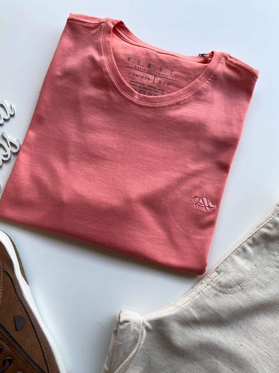 fernandaramosstore com br Camiseta Masculina Basic Ocass Salmão 1