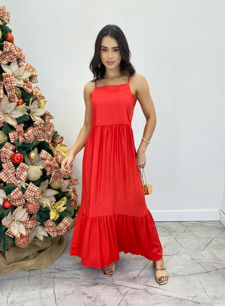 fernandaramosstore com br Vestido Longo Catarina sem Bojo com Alça Regulável Vermelho1